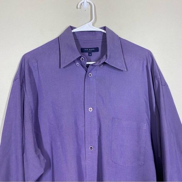 Ted Baker London Button Up Dress Shirt Ted Size 4 or US Large - Picture 3 of 13